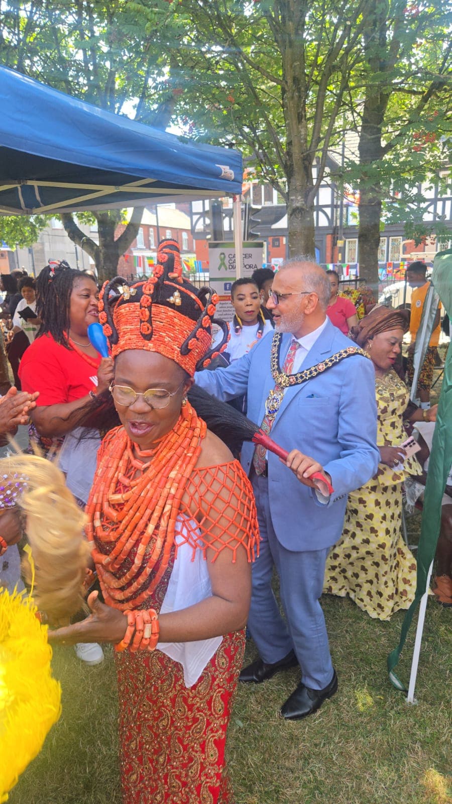 Attendees enjoying Africa Day activities