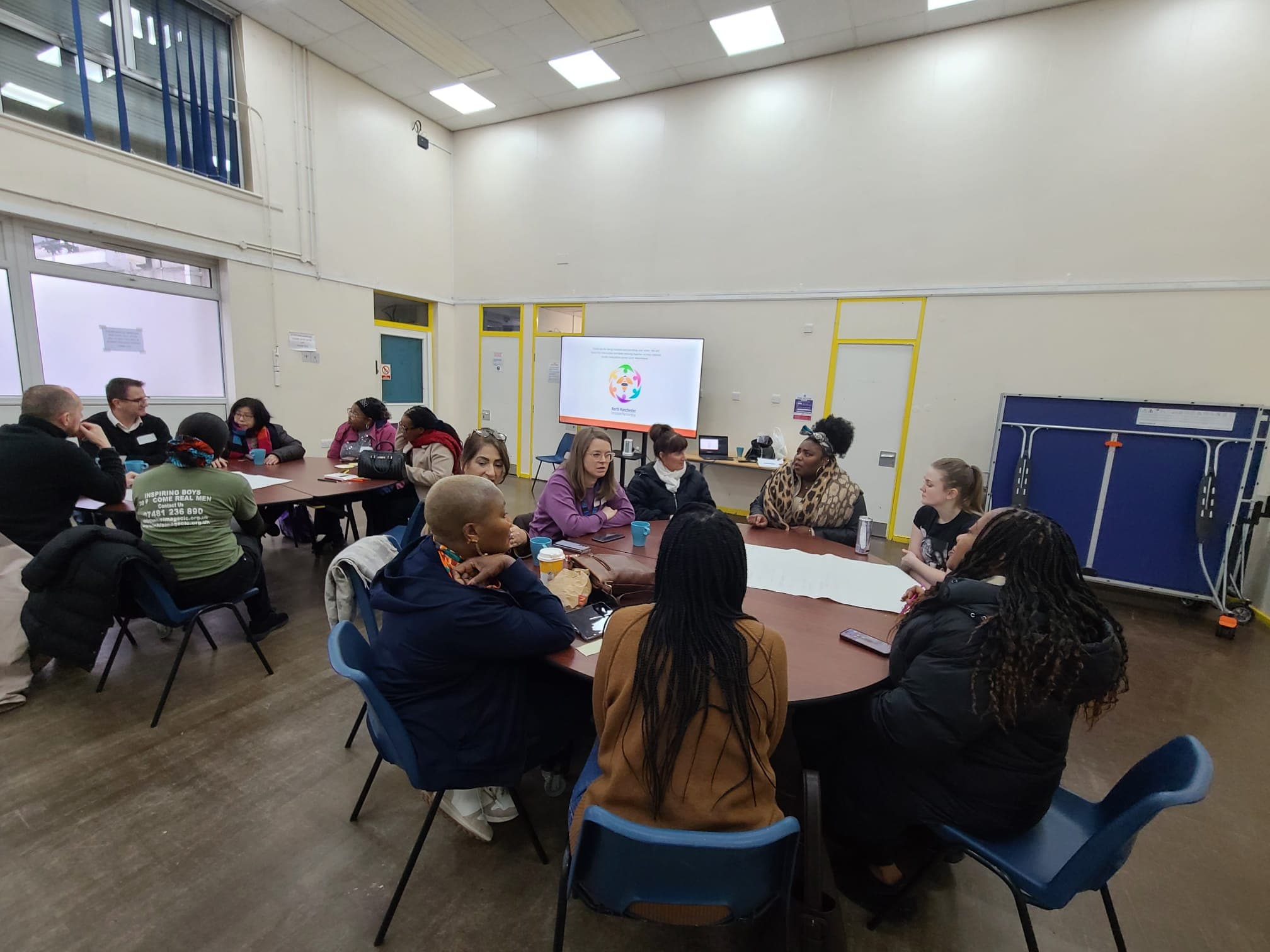 Attendees and community leaders at the Leaders Meeting discussion